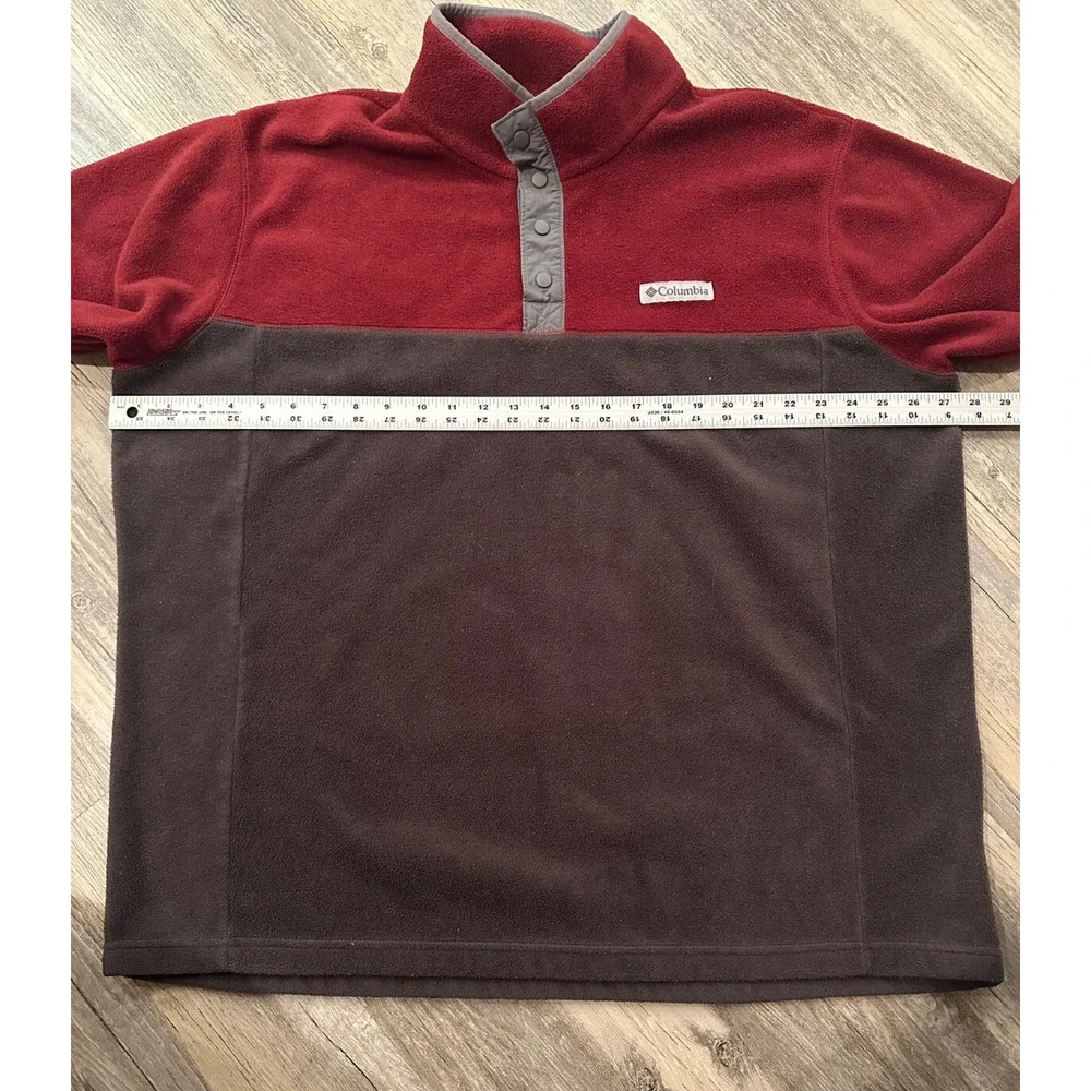 Columbia Steens Mountain 1/4 Snap Fleece Jacket Pullover Men's XXL Brown Red